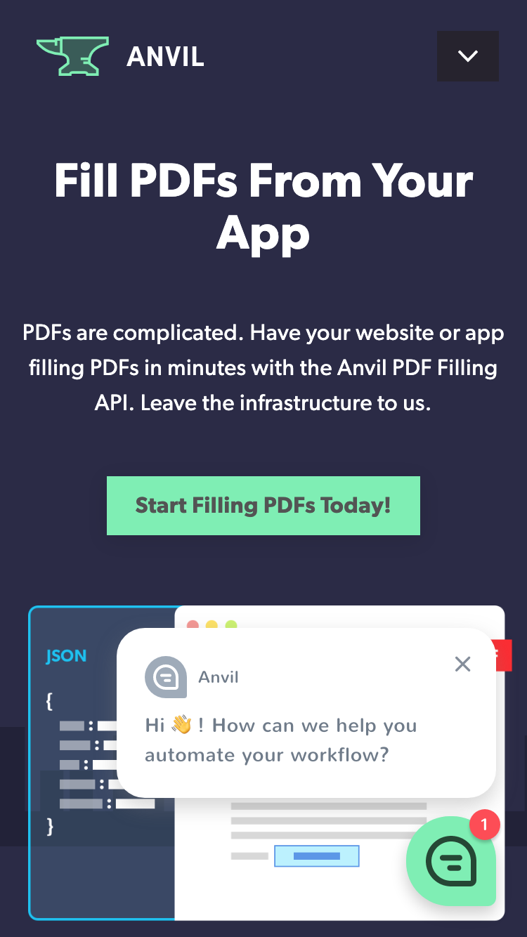 Anvil PDF Filling API screenshot