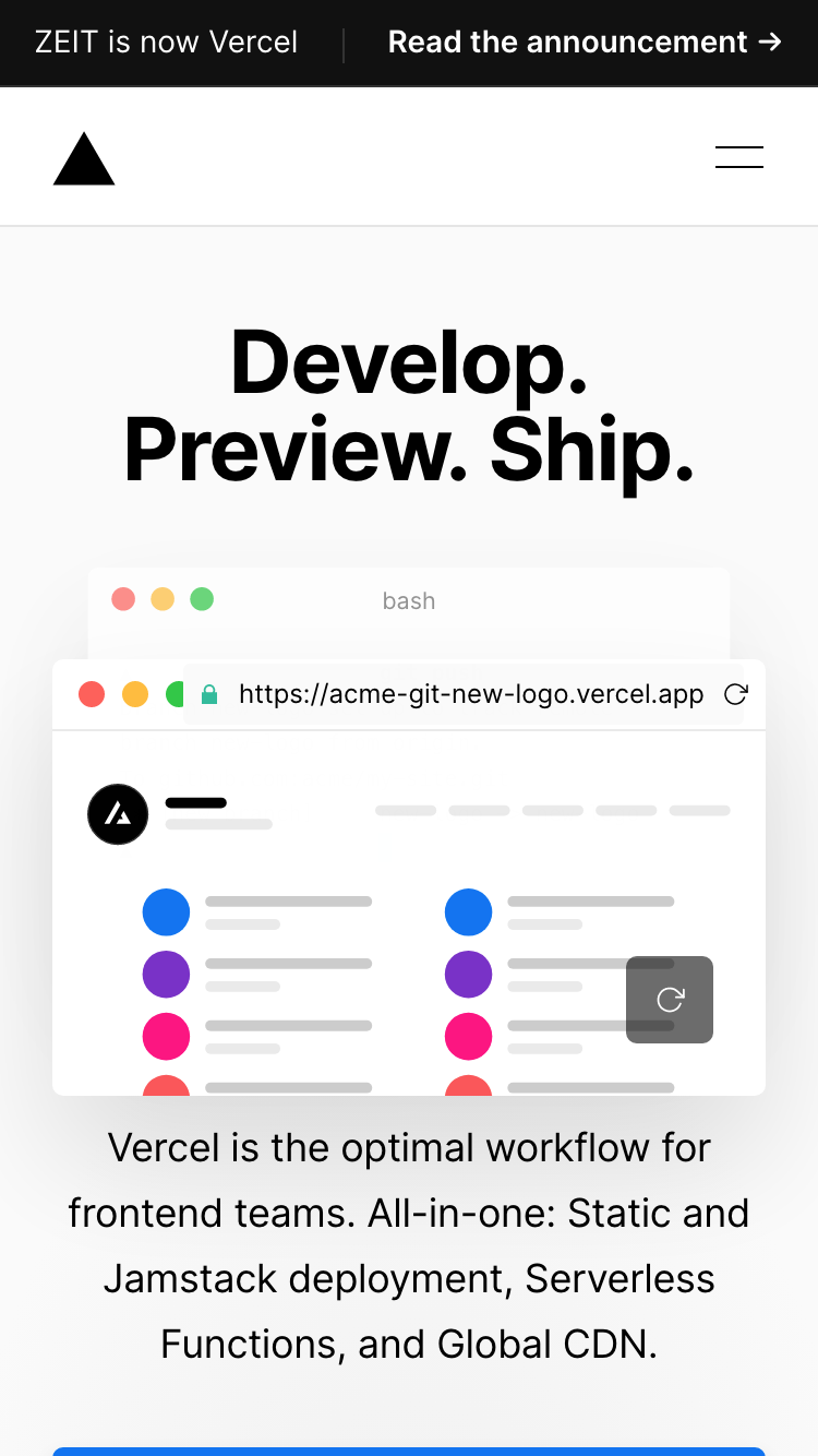 Vercel screenshot